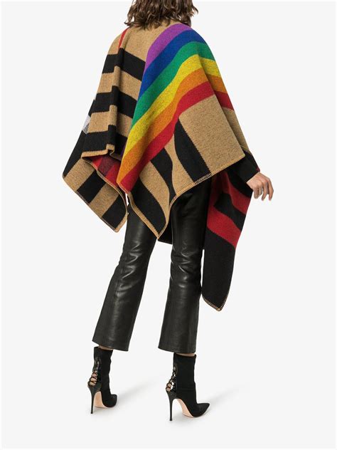 rainbow burberry poncho|Burberry inspired poncho.